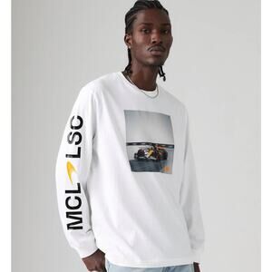 RARE LEVI'S X MCLAREN RACING LONG-SLEEVE GRAPHIC TEE - Unisex Sz M Formula1 F1